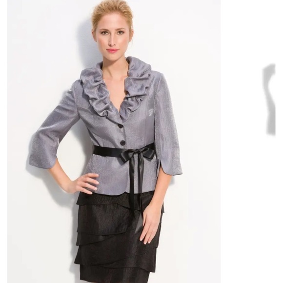 Adrianna Papell Ruffle Collar Jacket - Picture 10 of 10